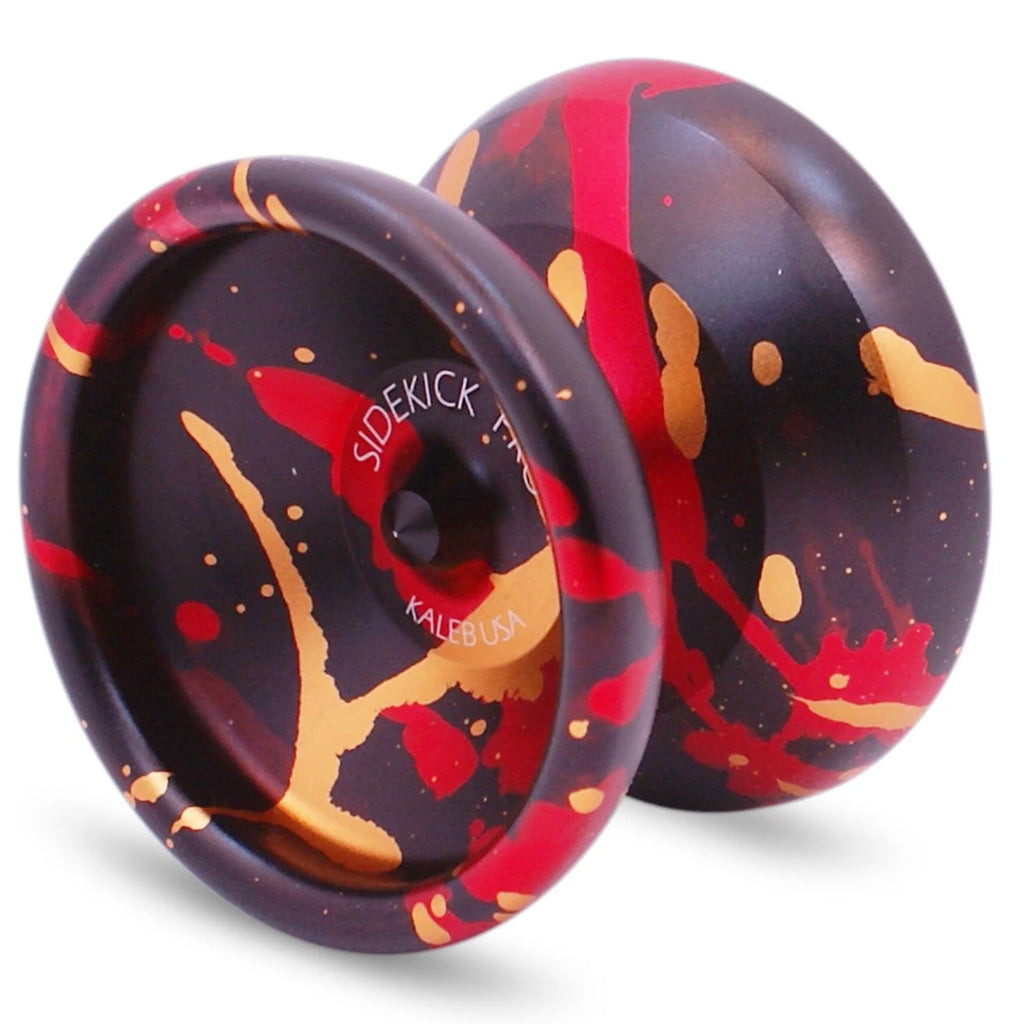 Black Red Gold Splashes Professional Aluminum YoYo G1967