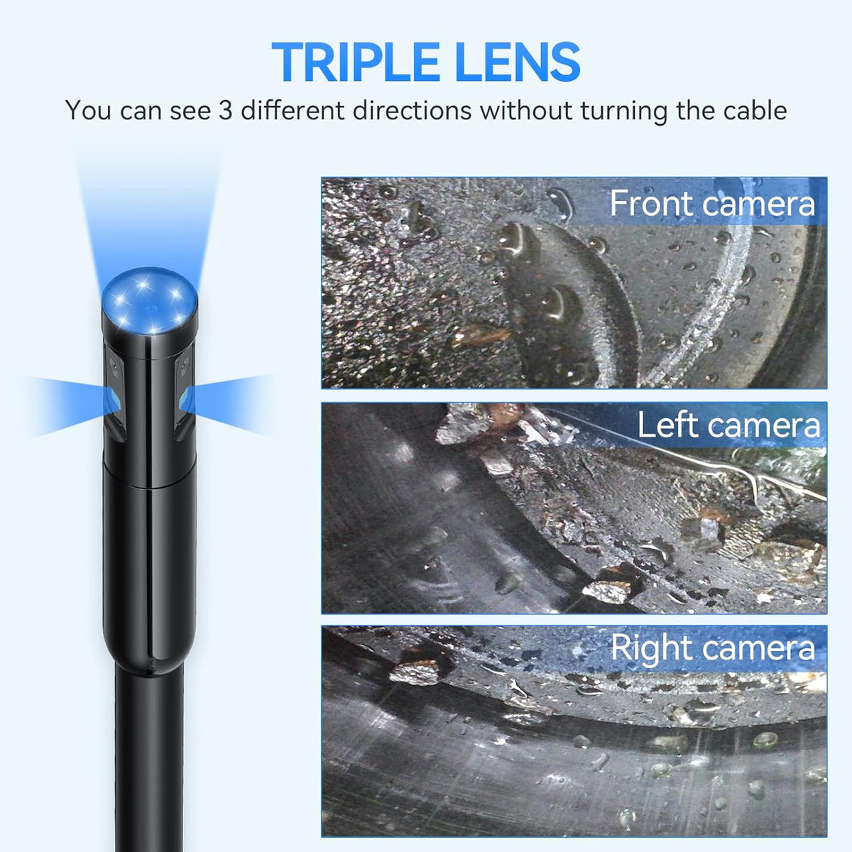 5inch IPS Screen HD Waterproof Borescope Inspection Camera (16.5ft) P502929