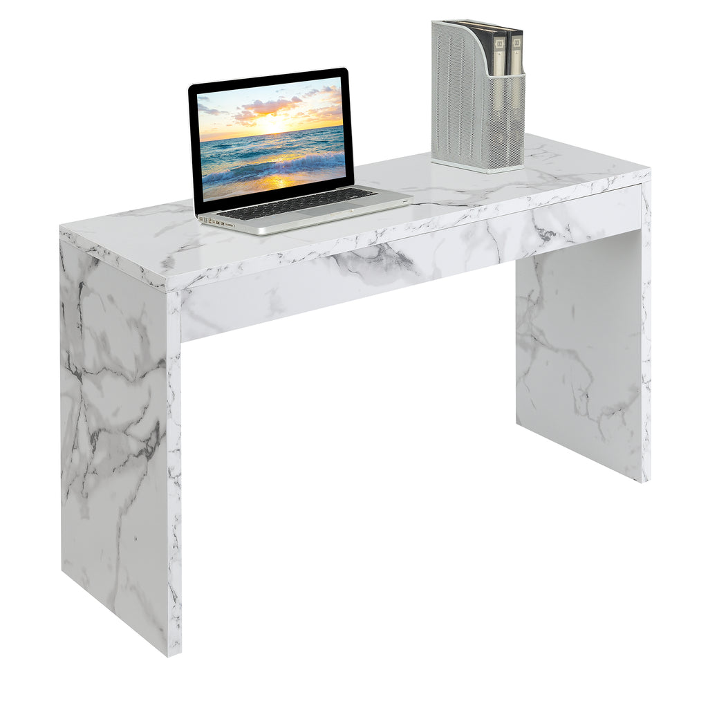 White Faux Marble Console Table/Desk C642929