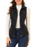Zip Up Sleeveless Utility Vest M9393