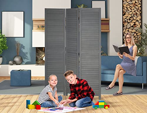 47.7'' Wide 67'' Tall 3 Panel Wooden Folding Room Divider Z924425