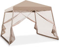 Beige 10' x 10' Pop Up Canopy Tent with Mosquito Netting M3966