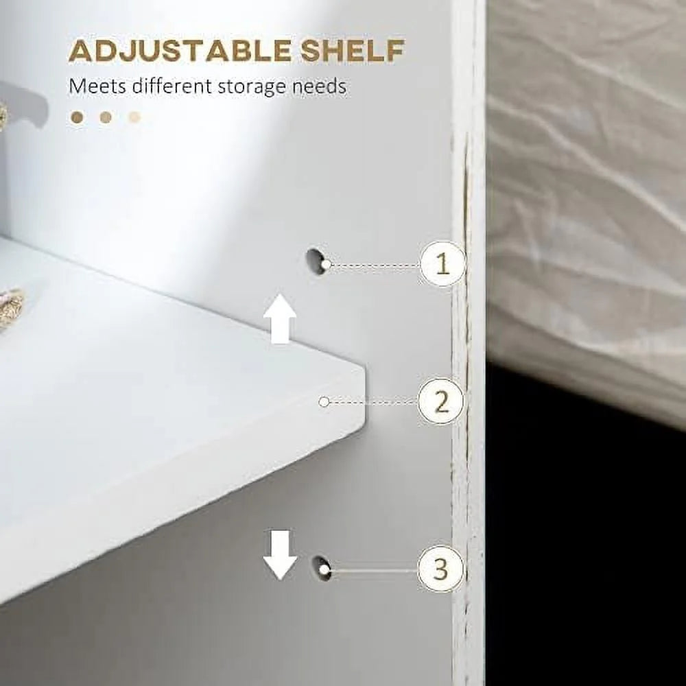 White Flip Top End Table with Drawer W801243