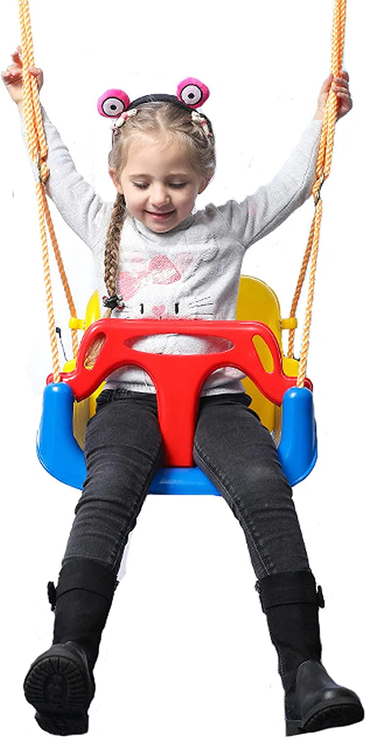 3-in-1 Kids Swing Seat with High Back and T-Bar Light Green X532182