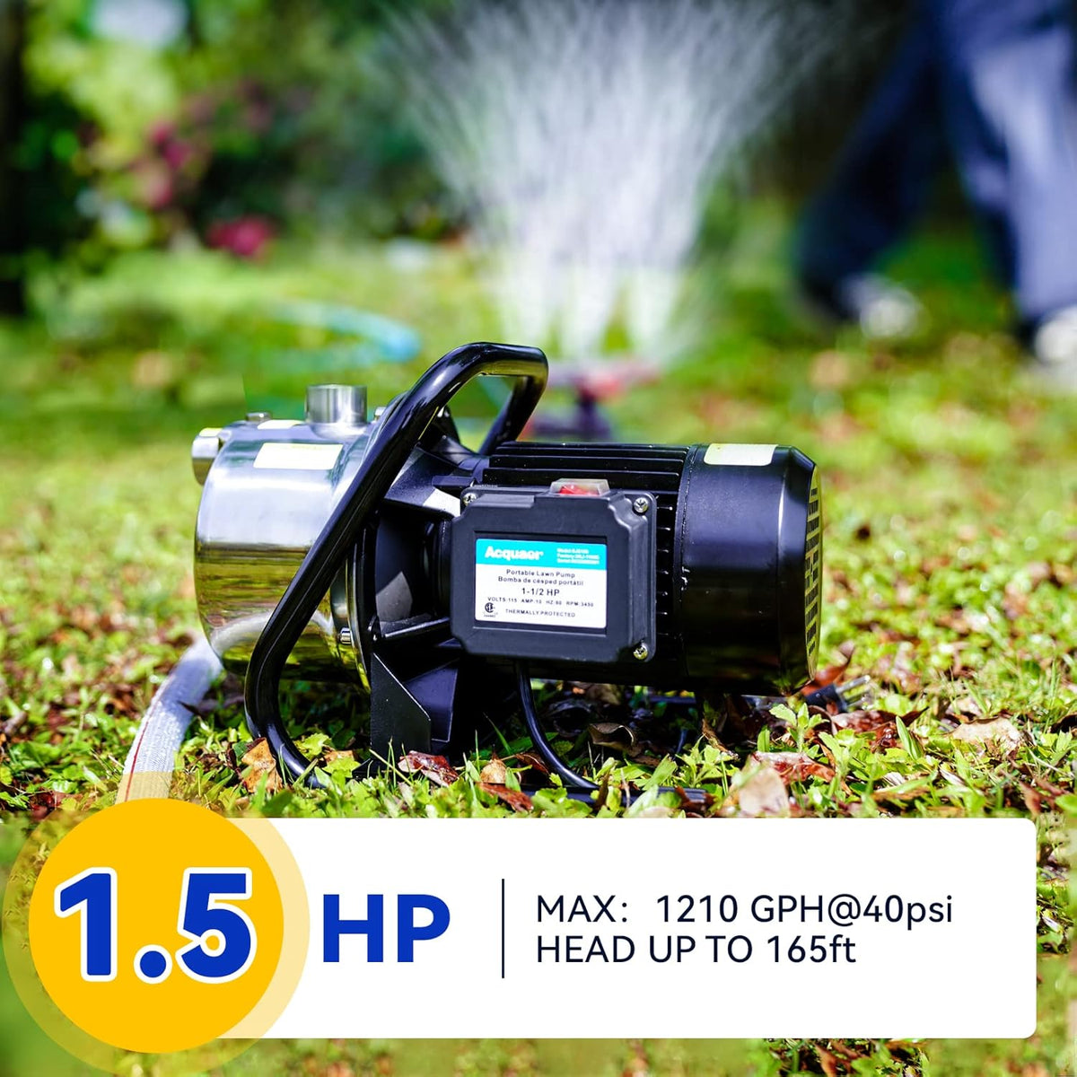 1.5HP Portable Stainless Steel Shallow Well Pump W498386