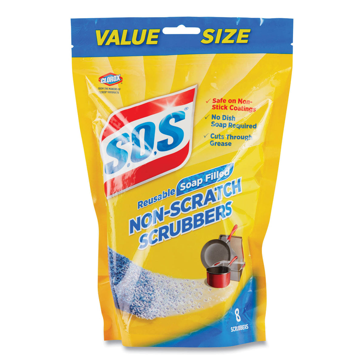 Blue 8-Pack Non-Scratch Soap Scrubbers V43383