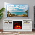 White TV Stand with Fireplace C379048