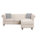 Beige Linen L Shaped Sofa & Chaise N50564