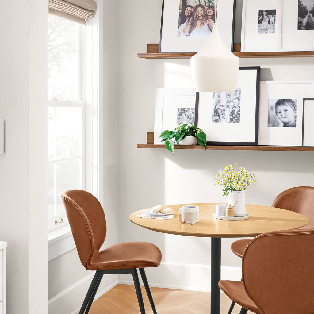Smoke Tempered Glass Round Table with Graphite Base Y686