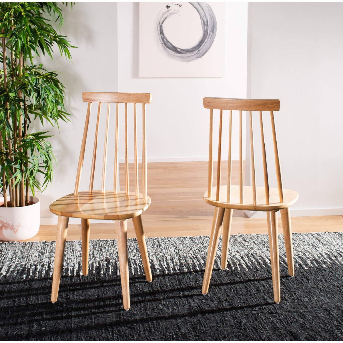 Natural Spindle Side Chair, Set of 2 Y885
