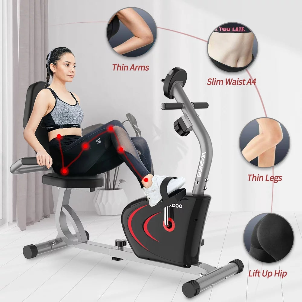 Recumbent Exercise Bike 8 Level Adjustable Magnetic Resistance D5596