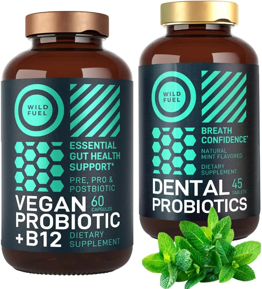 Vegan Probiotic Plus B12 and Oral Probiotic Mint Enhanced Probiotic Bundle R874