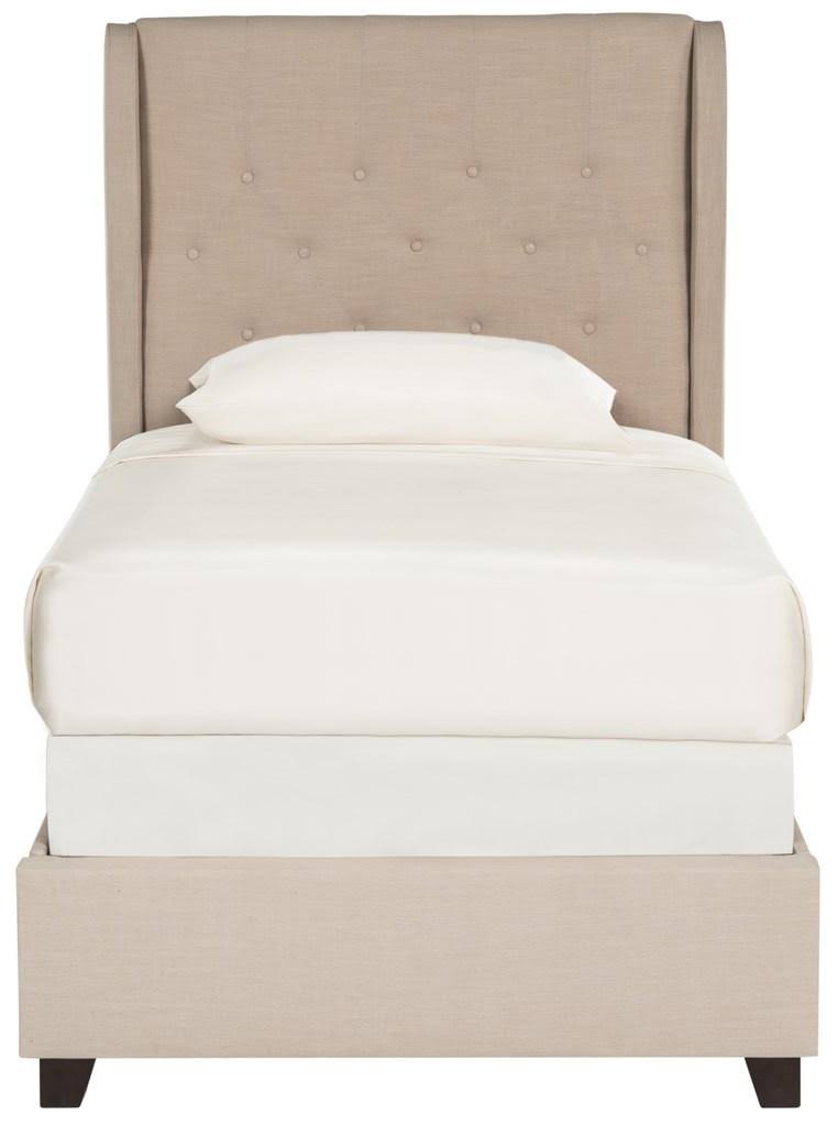 Light Beige Twin Bed Q4964