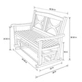 White Hardwood Patio Porch Glider Bench B899933