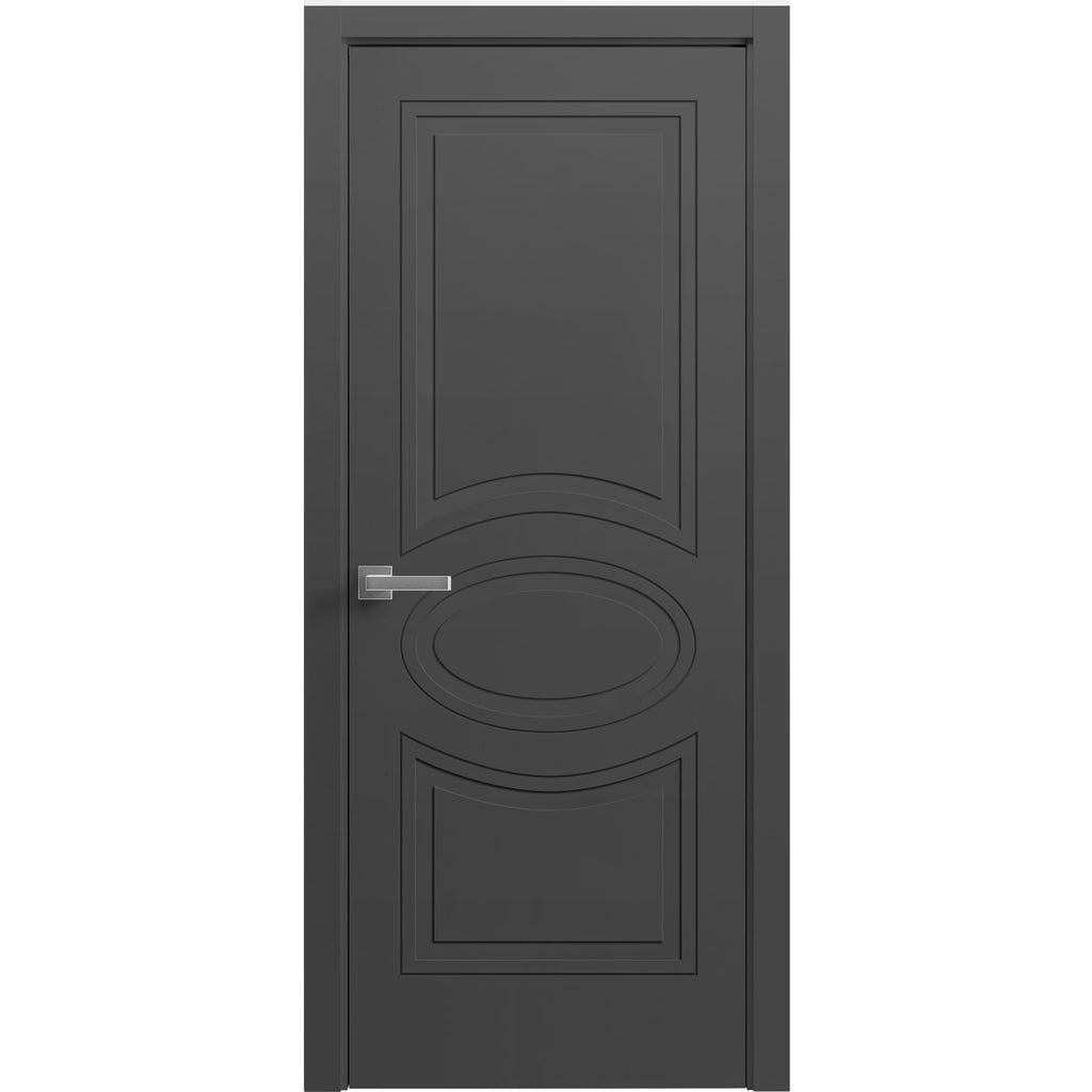 Solid French Door 36" x 80" Painted Black L725