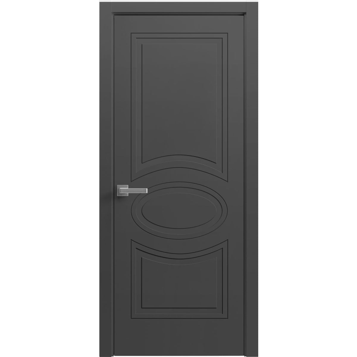 Solid French Door 36" x 80" Painted Black L725