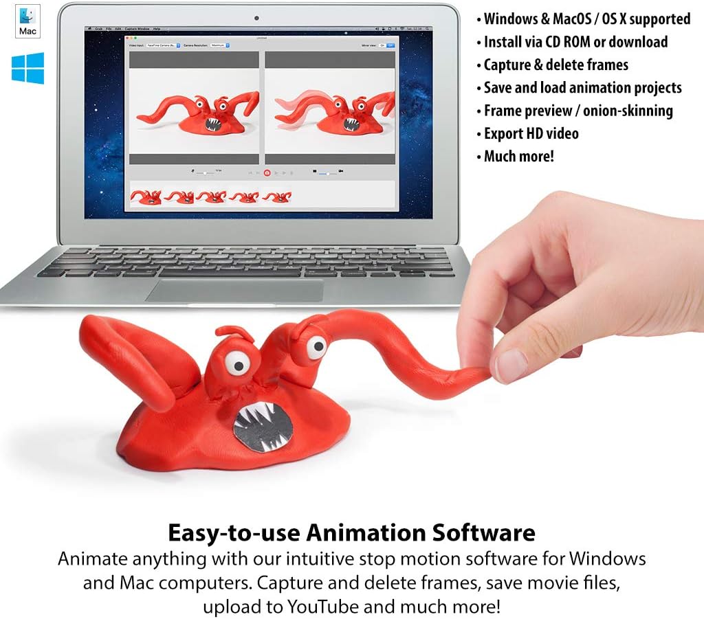 Stop Motion Animation Kit with Full HD 1080P Camera, Animation Software & Book Z3741