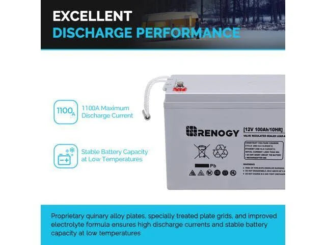 12V 100Ah Deep Cycle AGM Battery with Battery Box R136599