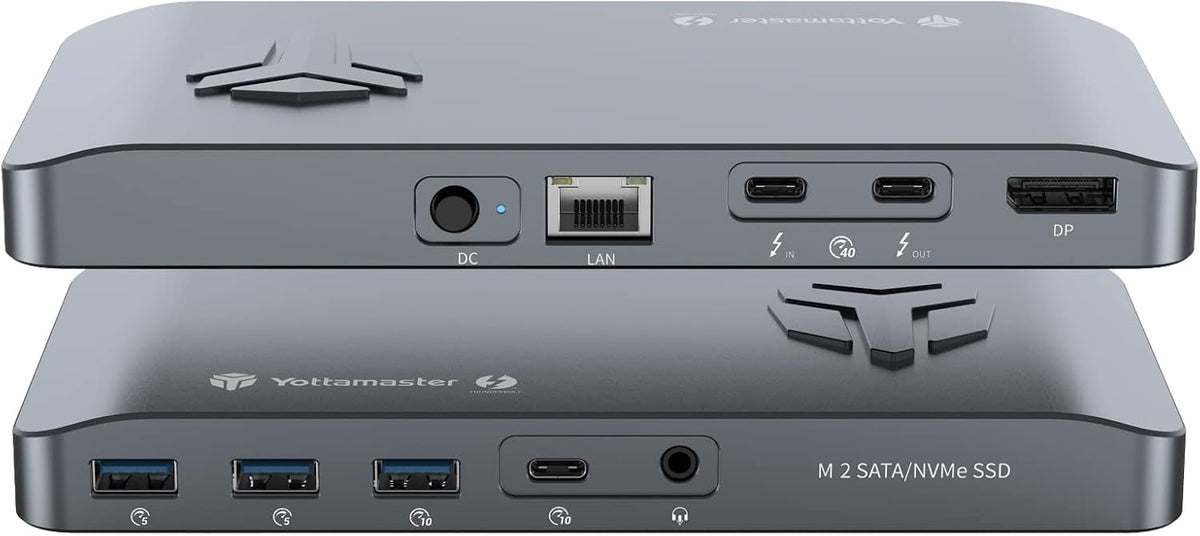 Thunderbolt 3 USB C Docking Station with 2 NVMe/SATA Slot, 10-in-1, Dual 4K, 60W PD I79752