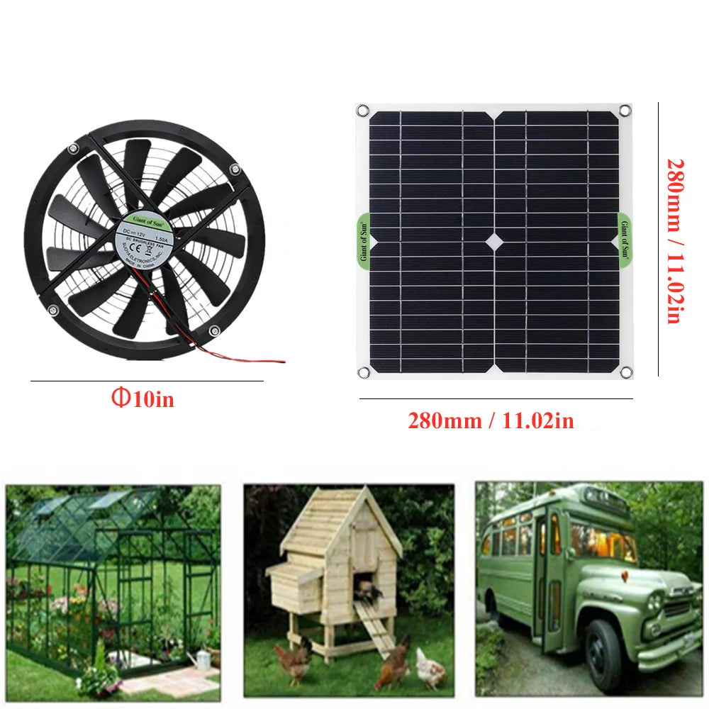 10 Inch Solar Powered Fan O3347