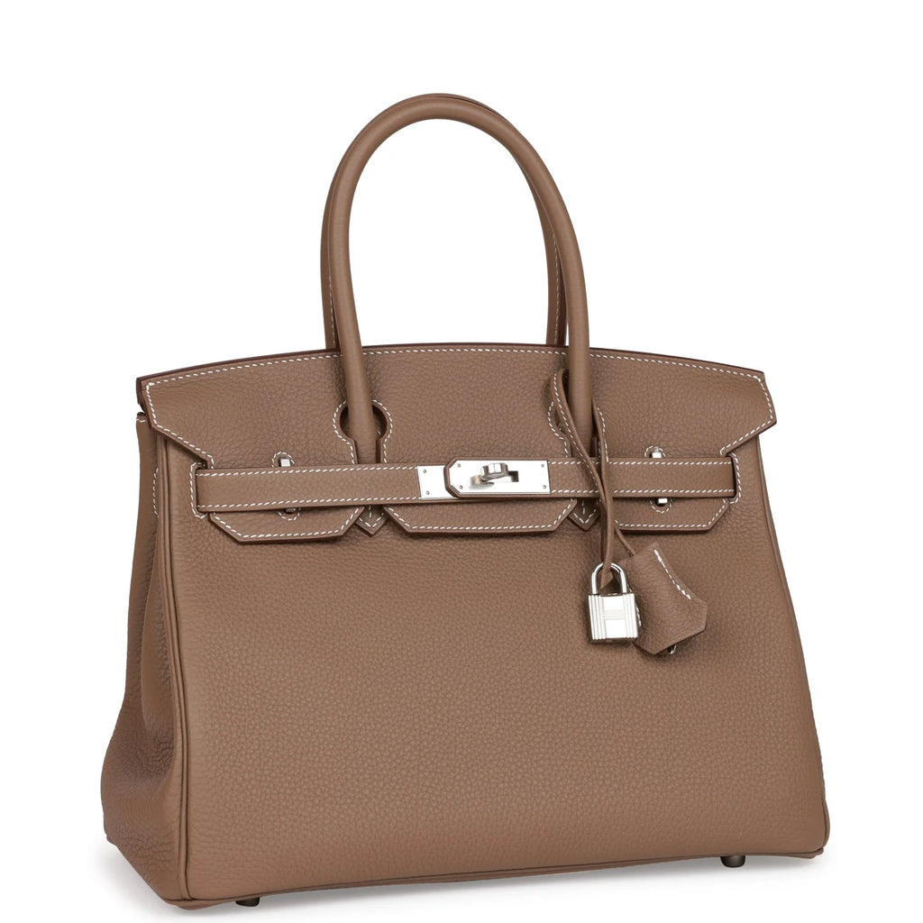 Etoupe Togo Palladium Hardware Handbag F3925