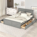 Wood Queen Bed Frame with 4 Storage Drawers P790