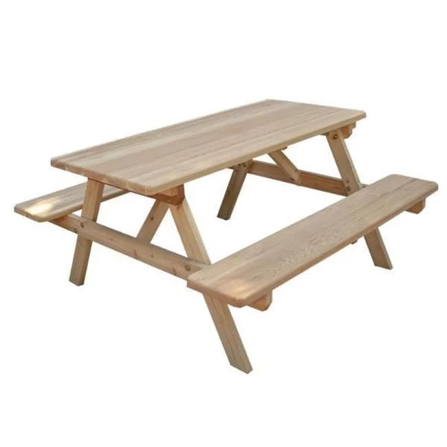 6 ft. Cedar Picnic Table with Attached Benches F68847