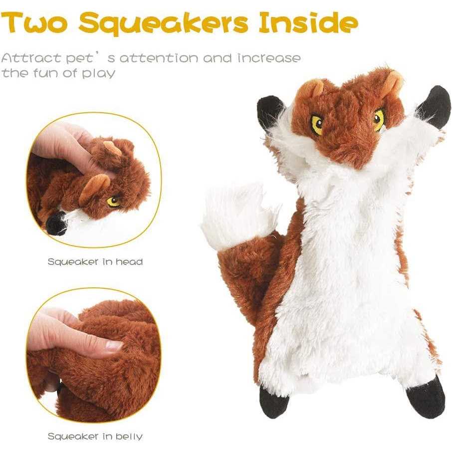 No Stuffing Plush Dog Squeaky Chew Toy O612273