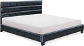 Black Linen Tufted Slat Bed K151478