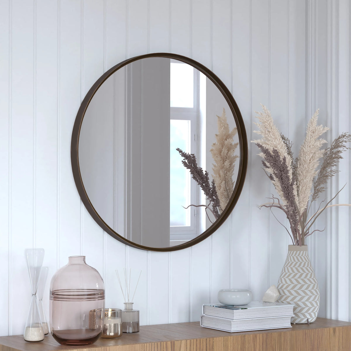 Brushed Bronze Wall Mounted Mirror G58006