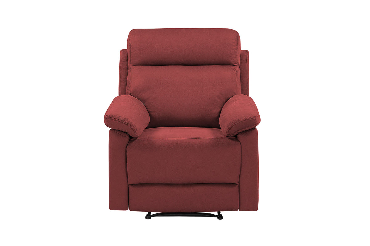 Red Fabric Manual Recliner F621