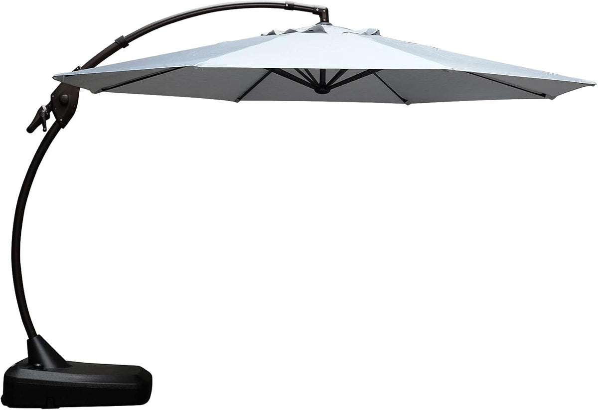11 FT Curvy Aluminum Offset Cantilever Umbrella with Base J296021