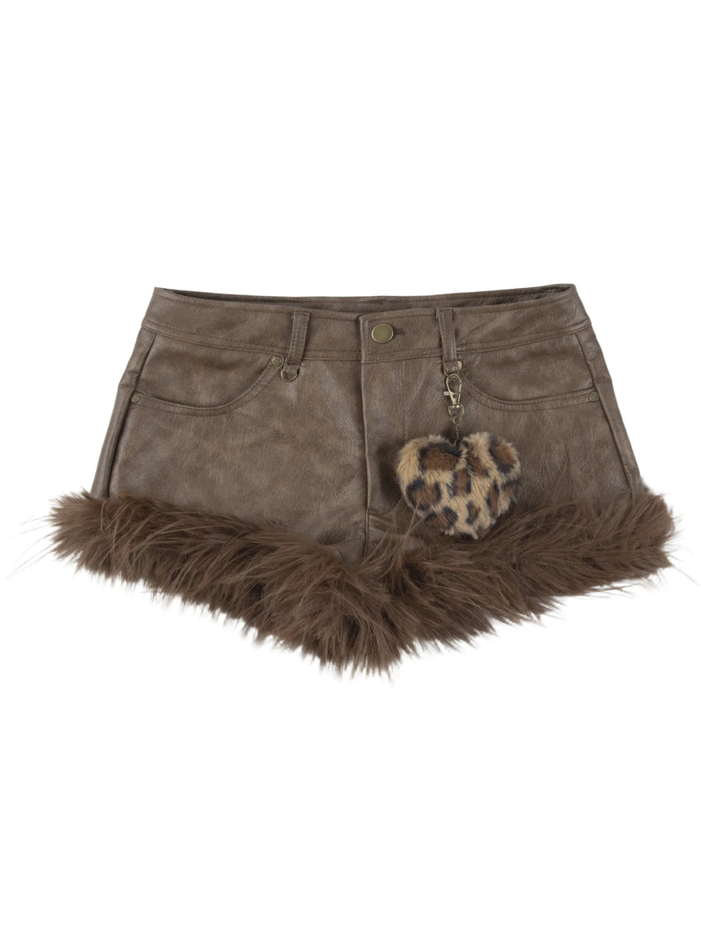 Faux Fur Off-Shoulder Long Sleeve Top + Shorts Set G645