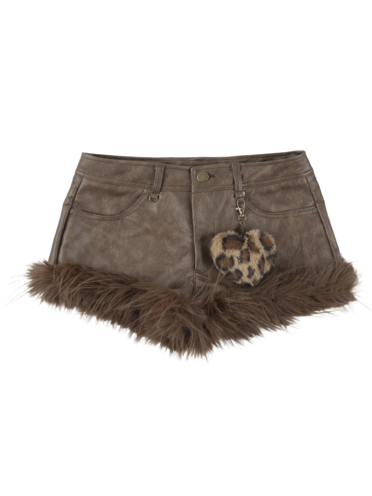 Faux Fur Off-Shoulder Long Sleeve Top + Shorts Set G645