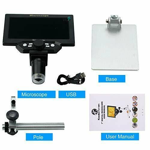 7 inch LCD Digital USB Microscope 12mp 1-1200x Magnification Handheld C3361