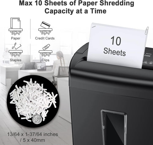 10-Sheet Cross-Cut Paper Shredder with 5.5 Gallons Wastebasket, Black Z727663