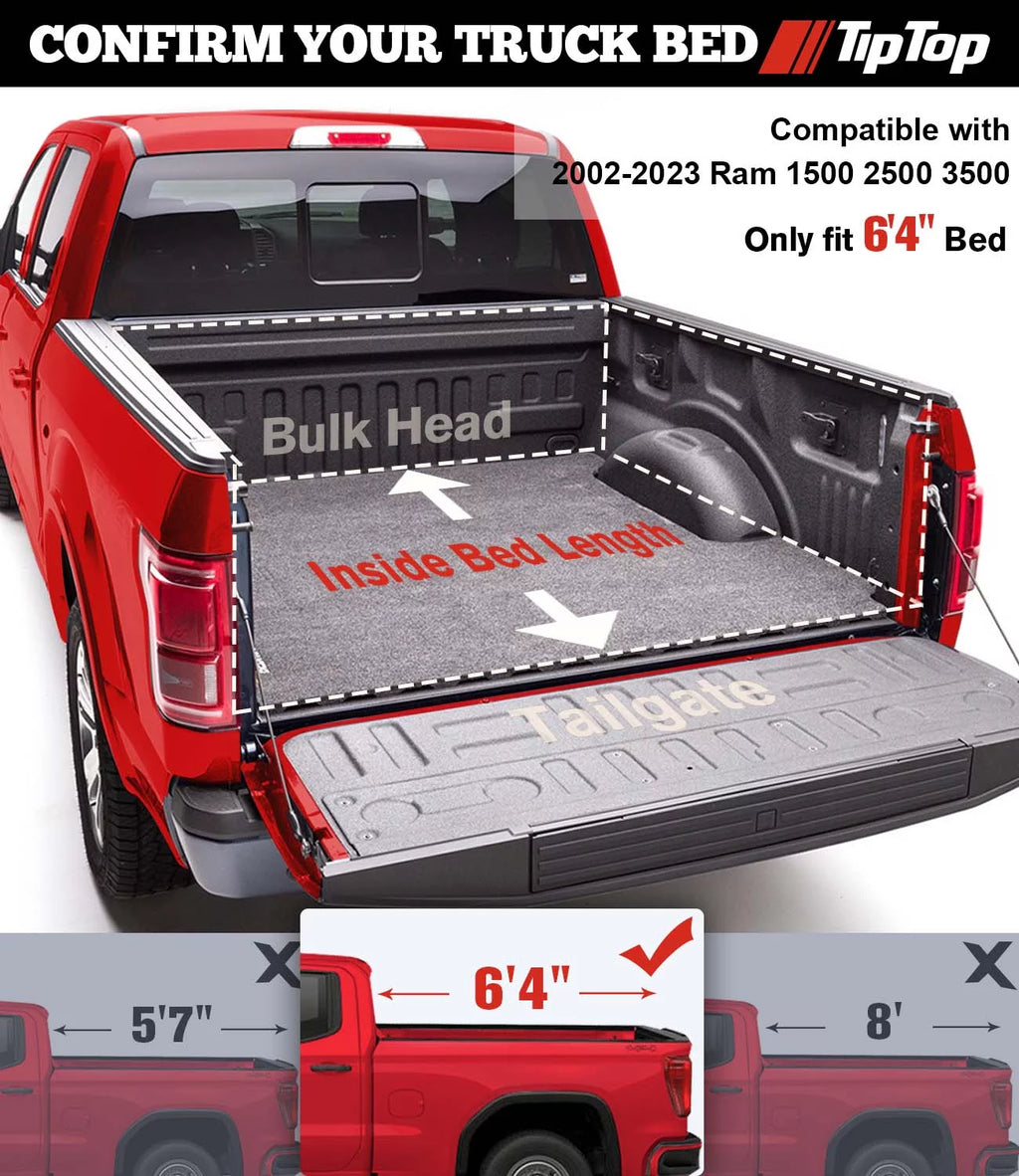 Tri-Fold Hard Tonneau Cover Truck Bed FRP 6'4" Box P8516