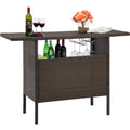 Brown Wicker Bar Counter Table F69783