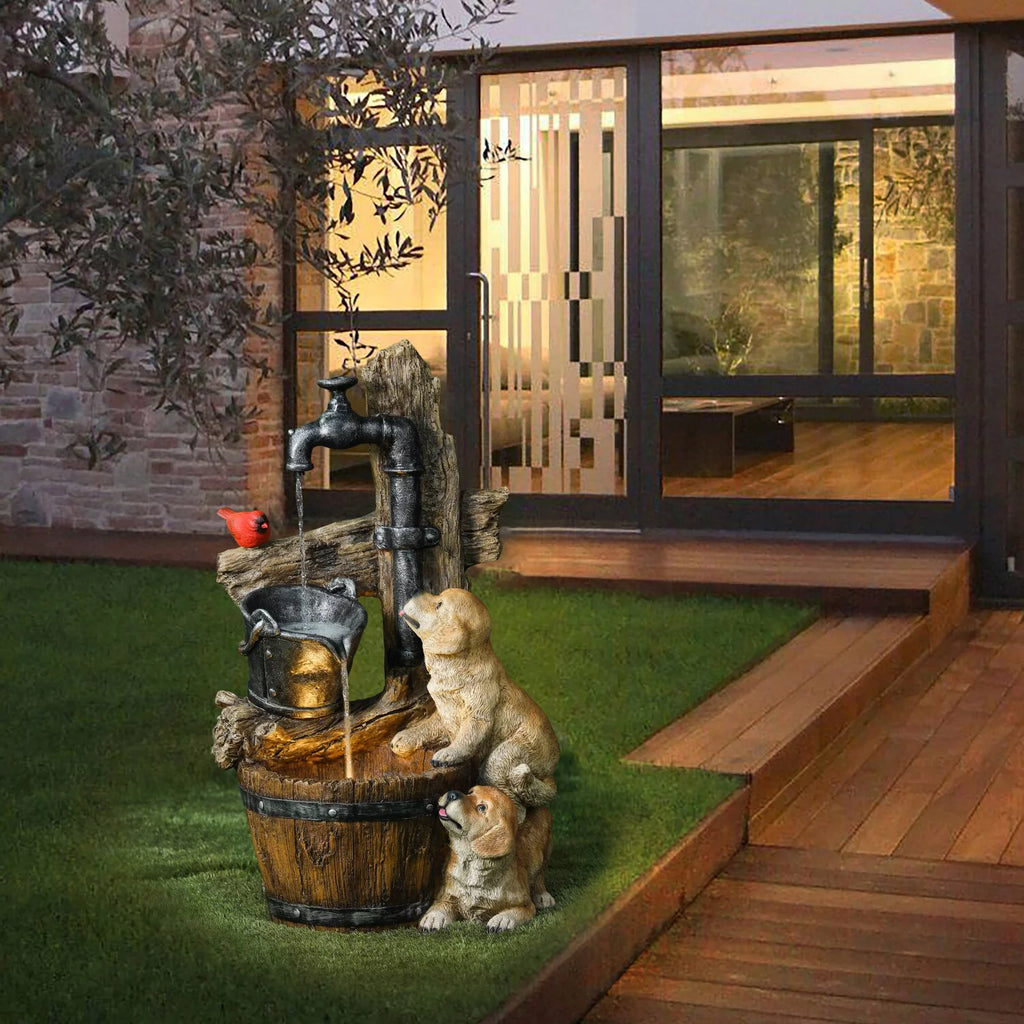 Resin Outdoor Fountain with LED Light L72979
