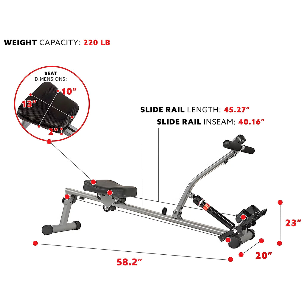 Rowing Machine with Adjustable Resistance and Digital Monitor E777972
