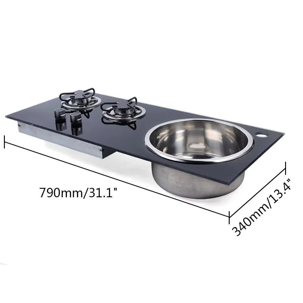 31" Two Burner Gas Cooktop with Sink Combo N2702