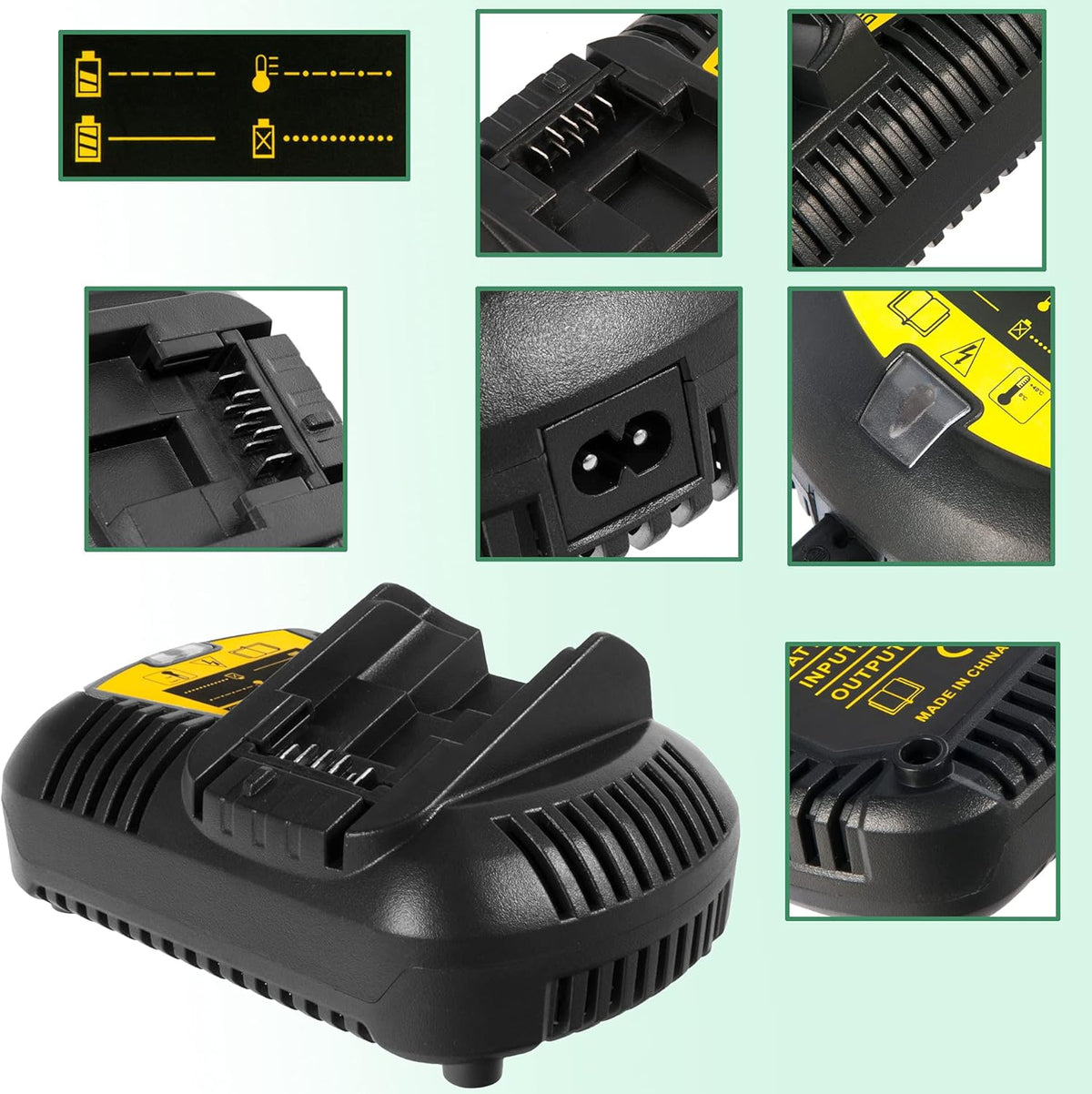2 Pack 20V 3.0Ah Battery and Charger Combo for Cordless Tools R9130
