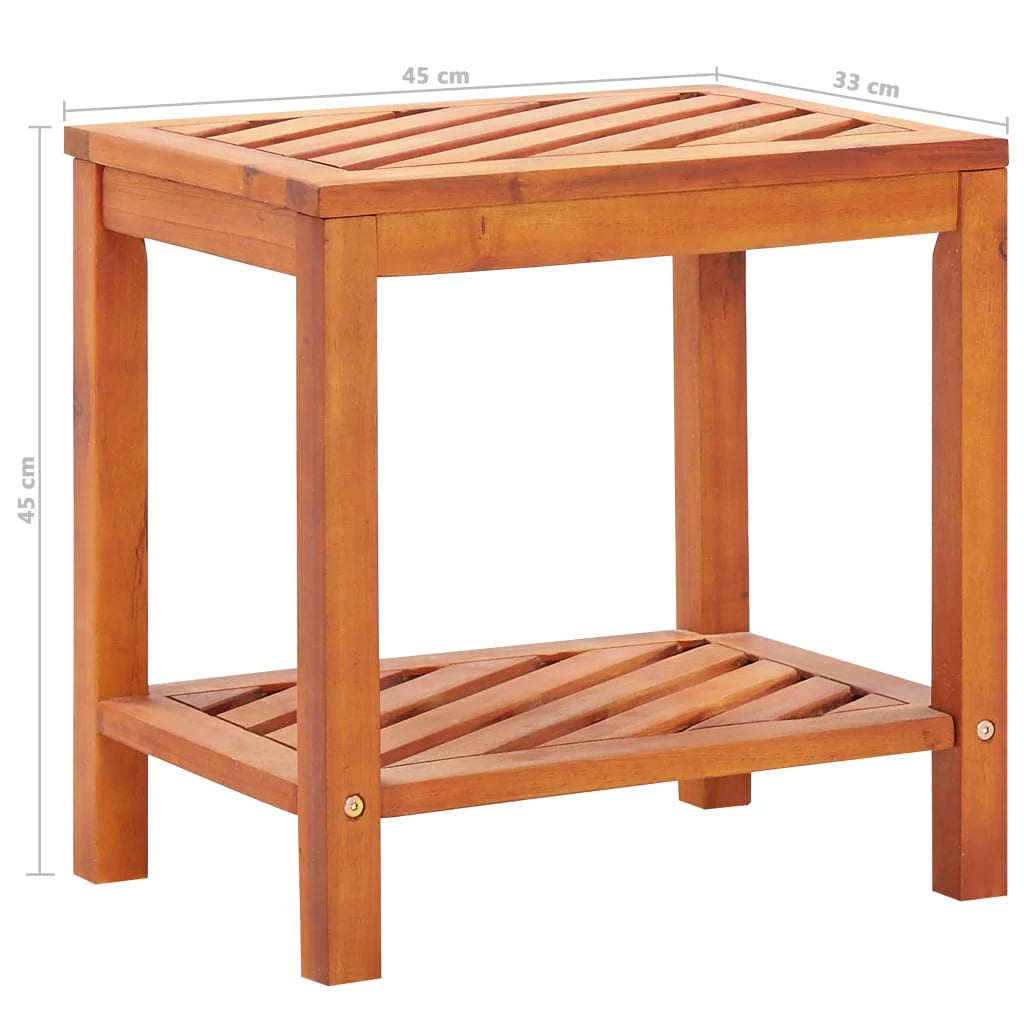 Acacia Wood Double Layer Nightstand F47953