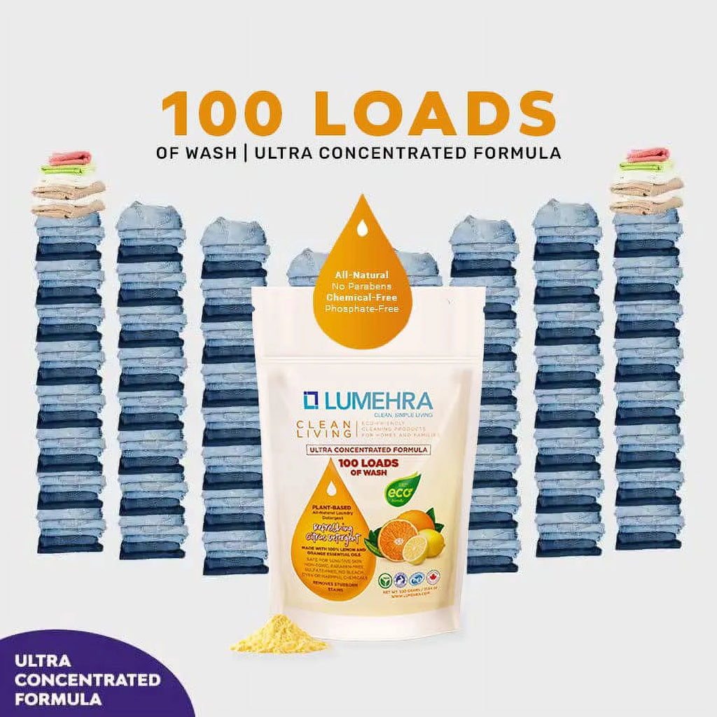 Citrus Scented Biodegradable Laundry Detergent Powder 500 Grams 100 Loads I2801