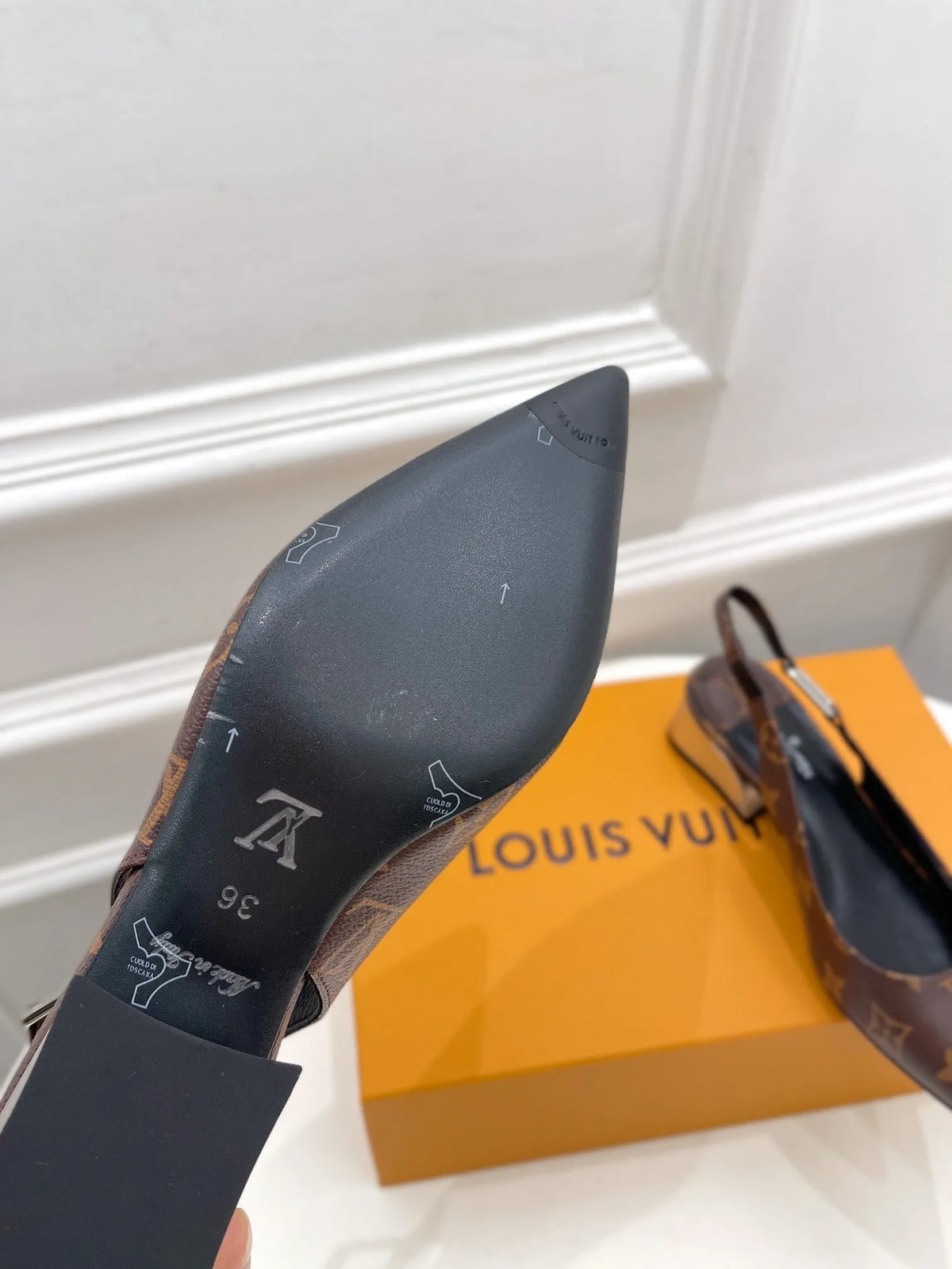 Brown Magnetic Slingback Pump Y80175