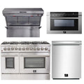 48 Inch Dual Fuel Range, Wall Mount Range Hood, Microwave Drawer, Dishwasher Z4614