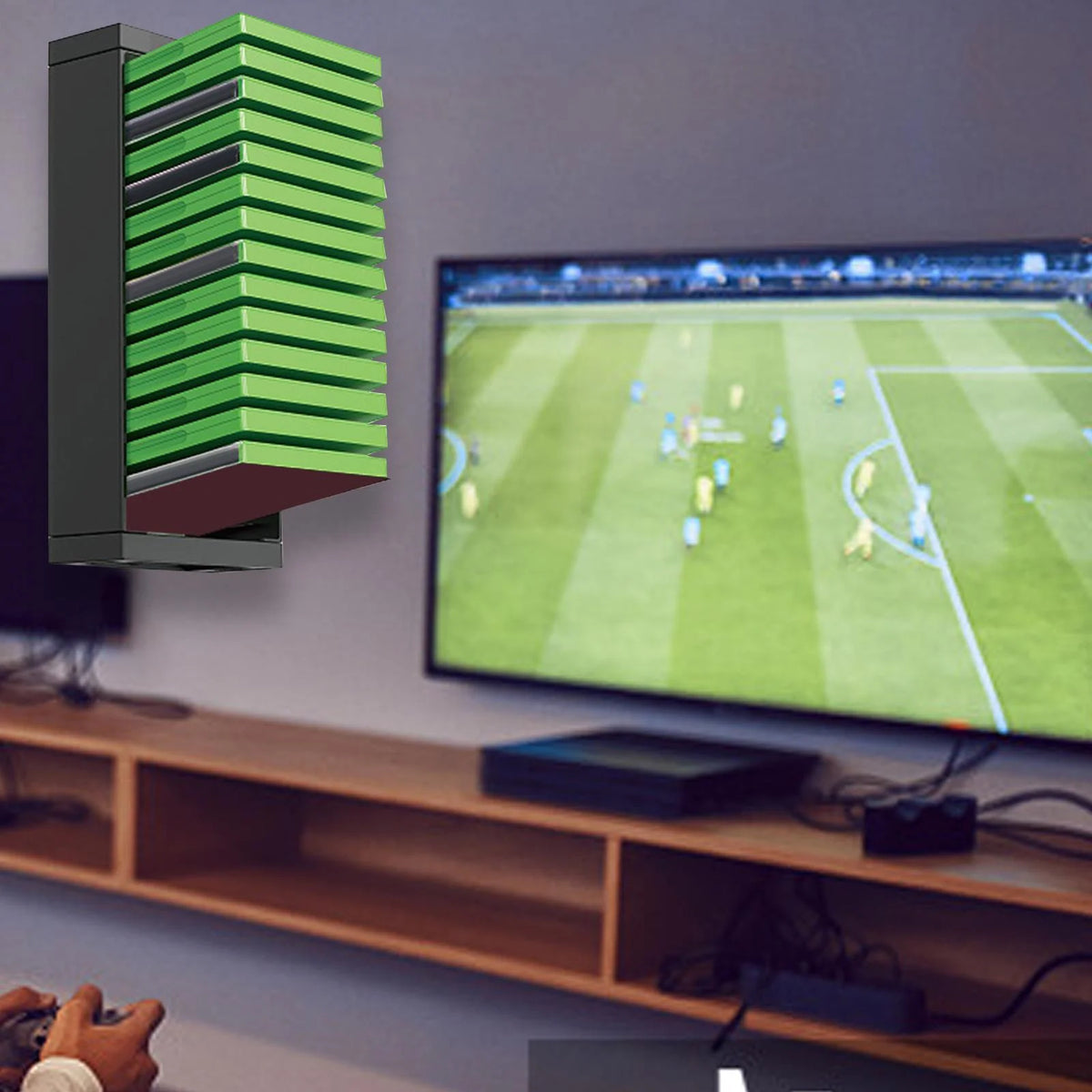 Game Disk Storage Rack Wall Mounted Vertical Large Capacity Display Shelf Holder H1827