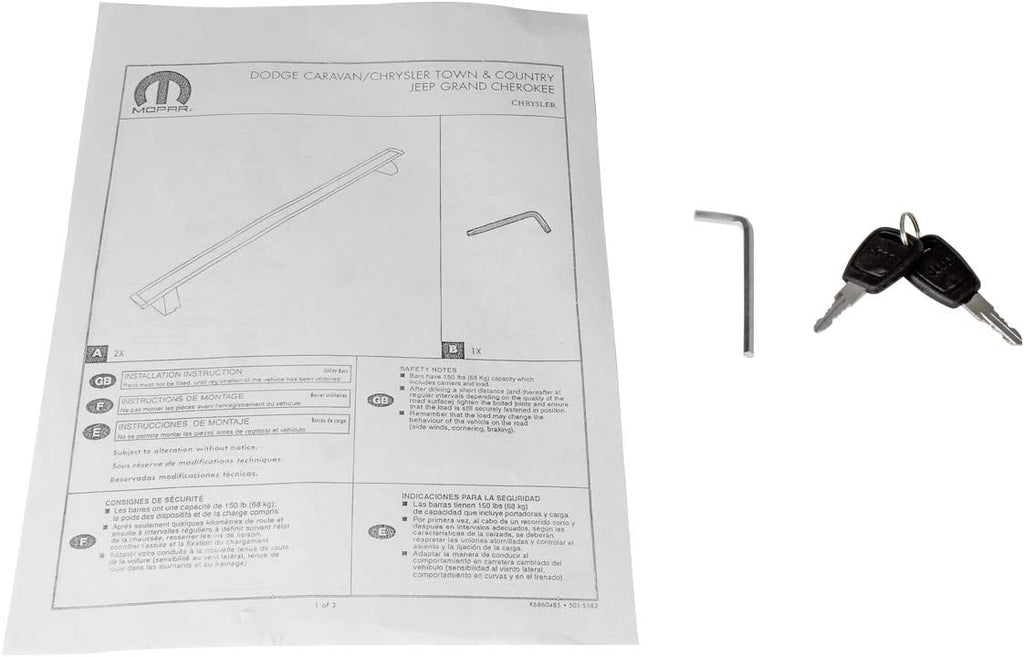 Roof Top Cross Bars Rack Cargo Carrier Pack of 2 Z756826