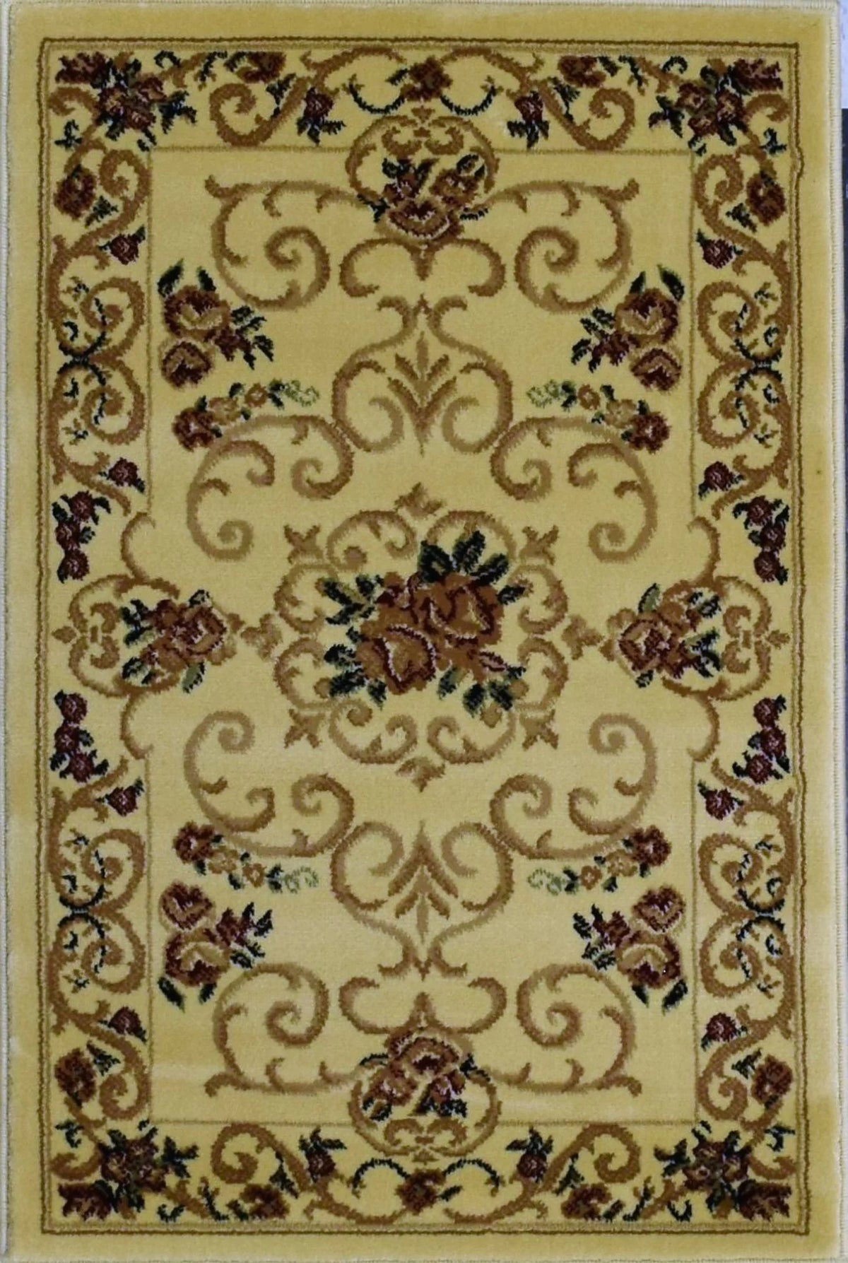 Cream Floral Traditional Beige Area Rug 9'10x13'2 K363