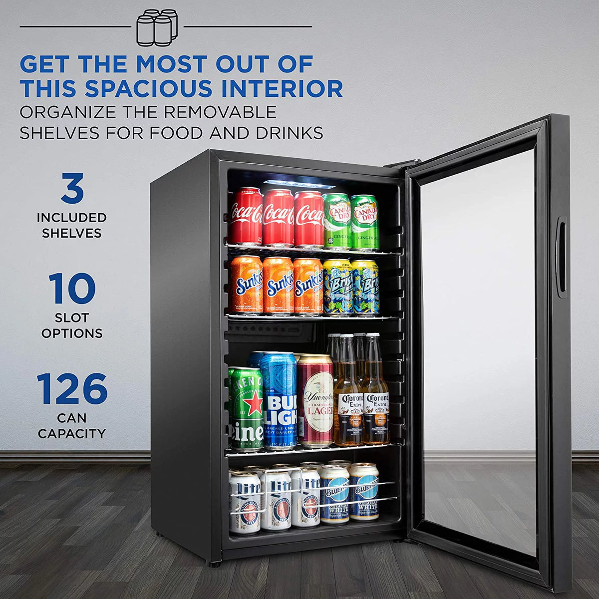 62 Can Beverage Refrigerator Stainless Steel G992